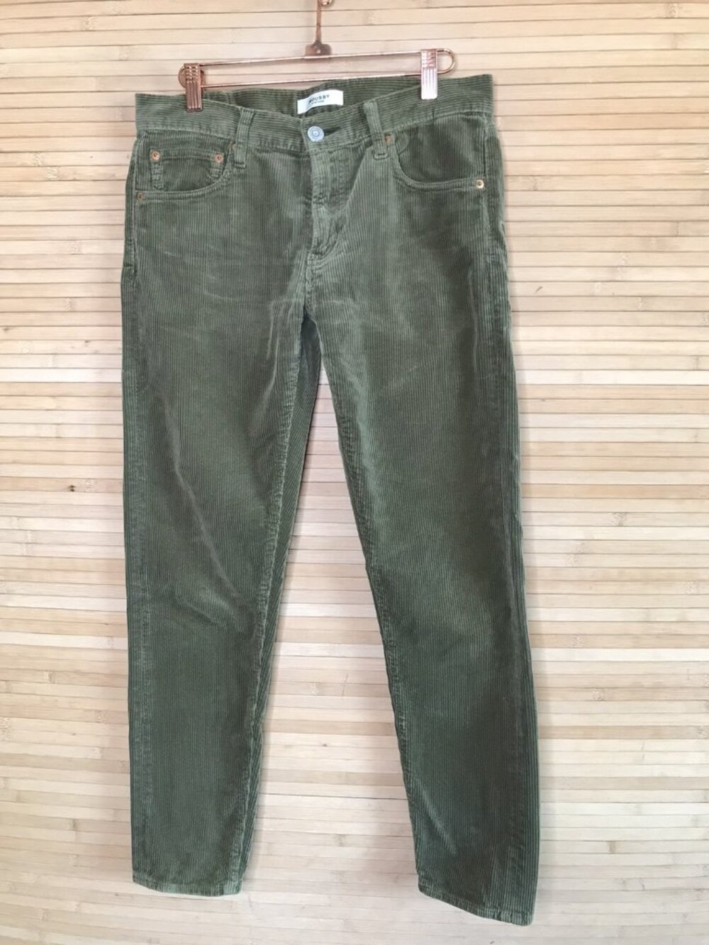 Moussy Vintage sz 27 Howa Corduroy Pants Green Olive